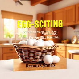 A cover design for a book titled 'EGG-SCITING Secrets to Maximize Your Fertility Potential'
