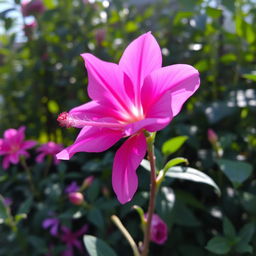 An artistic representation of a beautiful, delicately arranged pink flower in full bloom, showcasing its vibrant colors and intricate petal details