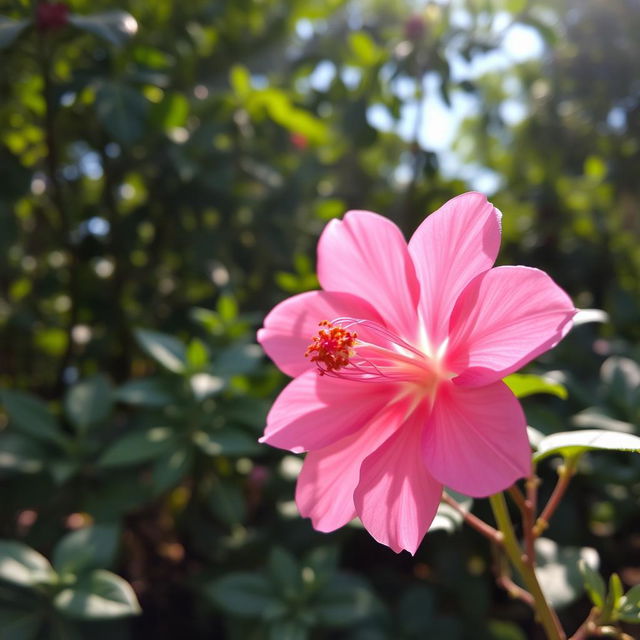 An artistic representation of a beautiful, delicately arranged pink flower in full bloom, showcasing its vibrant colors and intricate petal details