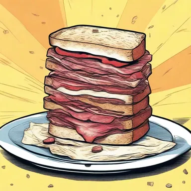 In the comic book, the superhero's favorite meal was always a Reuben sandwich.