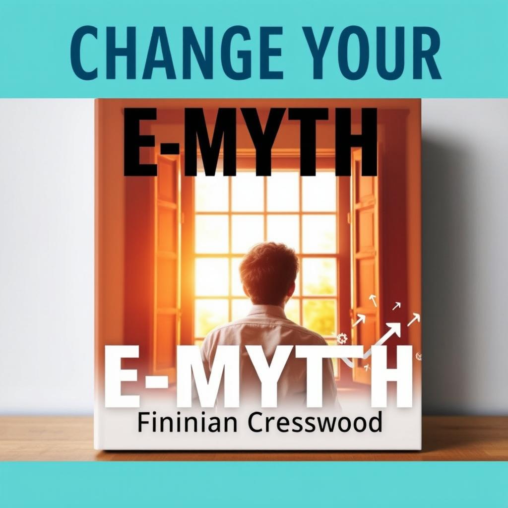 A flat book cover design titled "Change Your E-Myth" in bold, large font at the top