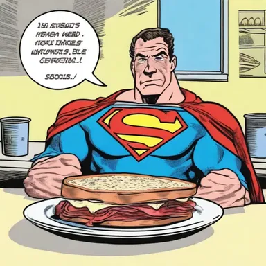 In the comic book, the superhero's favorite meal was always a Reuben sandwich.