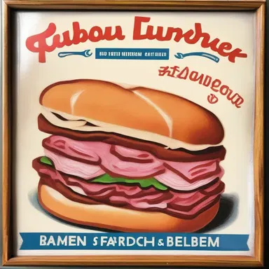 The retro diner had a vintage sign displaying a mouthwatering Reuben sandwich.