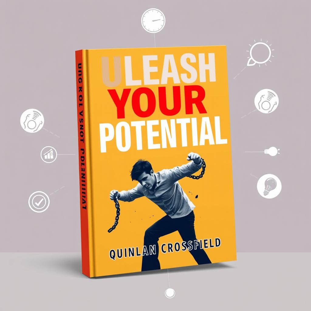 A flat book cover design featuring the bold title 'Unleash Your Potential' in large, eye-catching font, placed prominently at the top