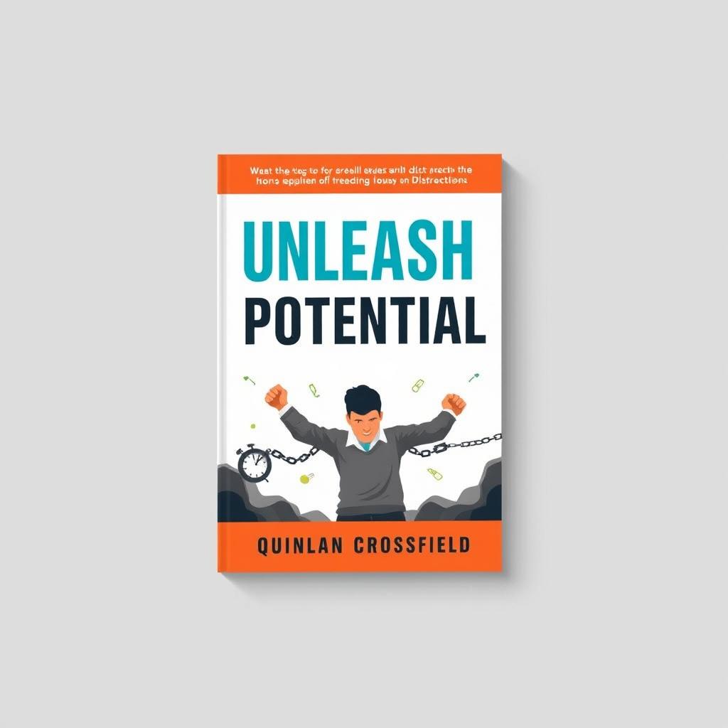 A flat book cover design featuring the title 'Unleash Your Potential' in bold, large font at the upper portion