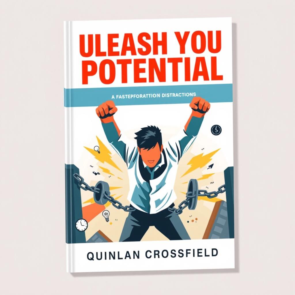 A flat book cover design featuring the bold, large title 'Unleash Your Potential' at the top in striking typography