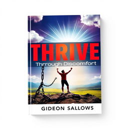 A striking book cover design featuring the title 'THRIVE Through Discomfort' in bold, large font at the center