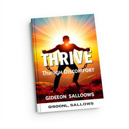 A striking book cover design featuring the title 'THRIVE Through Discomfort' in bold, large font at the center