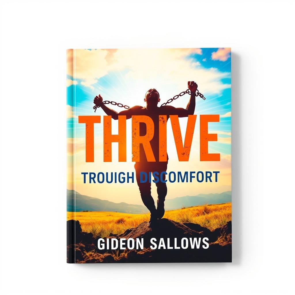 A flat book cover design titled 'THRIVE Through Discomfort' in bold, large font positioned at the center