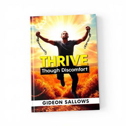 A realistic book cover design featuring a person breaking free from chains in a vibrant landscape, symbolizing liberation and transformation
