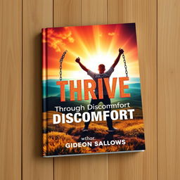 A realistic book cover design featuring a person breaking free from chains in a vibrant landscape, symbolizing liberation and transformation