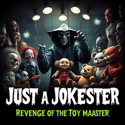 A chilling horror movie poster for 'Just a Jokester: Revenge of the Toy Master'