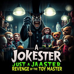 A chilling horror movie poster for 'Just a Jokester: Revenge of the Toy Master'