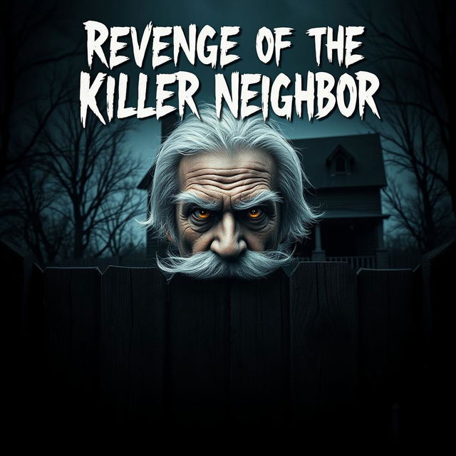 A spine-chilling horror movie poster for 'Revenge of the Killer Neighbor'