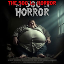 An unsettling horror movie poster for 'The 500 lb Horror'