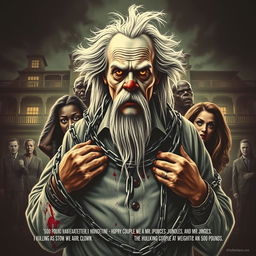 A chilling horror movie poster featuring a terrifying scene