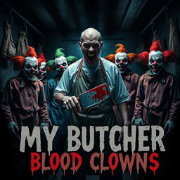 A terrifying movie poster for a horror film titled 'My Butcher Blood Clowns