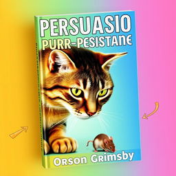 A bold and eye-catching book cover design featuring the title 'Persuasion Purr-sistence' prominently displayed in large, bold letters at the top