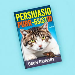 A book cover design featuring a large, bold title reading 'Persuasion Purr-sistence' in an eye-catching font