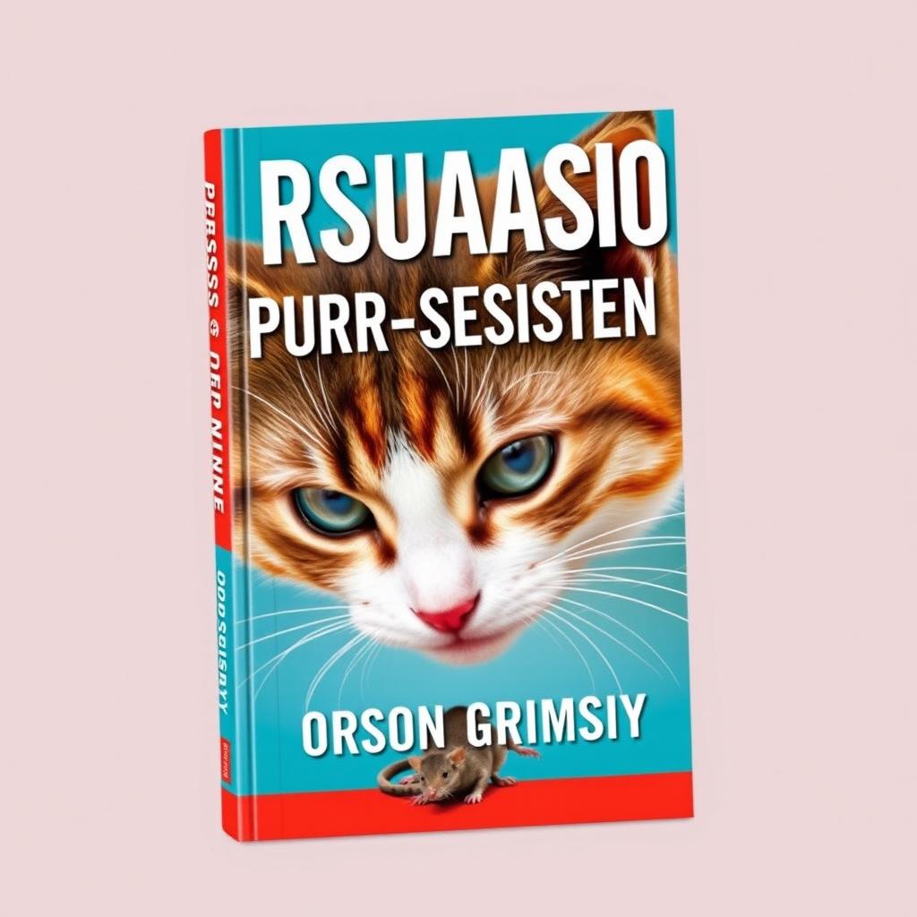 A book cover design featuring a large, bold title reading 'Persuasion Purr-sistence' in an eye-catching font