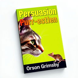A book cover design featuring a large, bold title reading 'Persuasion Purr-sistence' in an eye-catching font