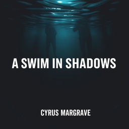 A realistic underwater scene featuring a mysterious, dimly lit pool surrounded by shadows and silhouettes of ominous figures lurking at the edges, creating an intriguing atmosphere