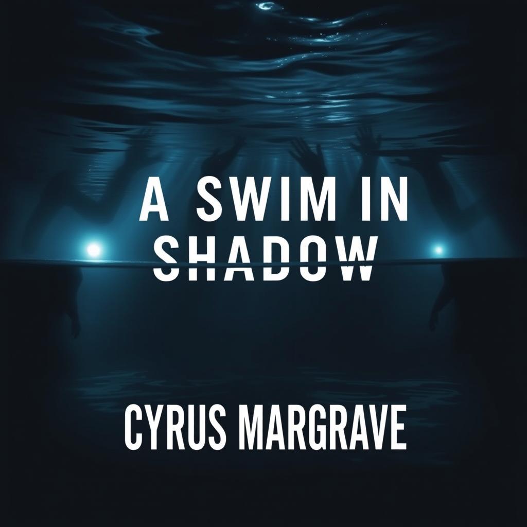 A book cover design for a title called 'A Swim in Shadows' by author Cyrus Margrave