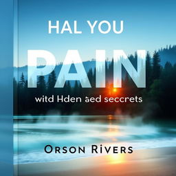 A flat book cover design that features a serene nature scene, showcasing a tranquil forest with soft glowing light filtering through the trees or relaxing beach at sunset