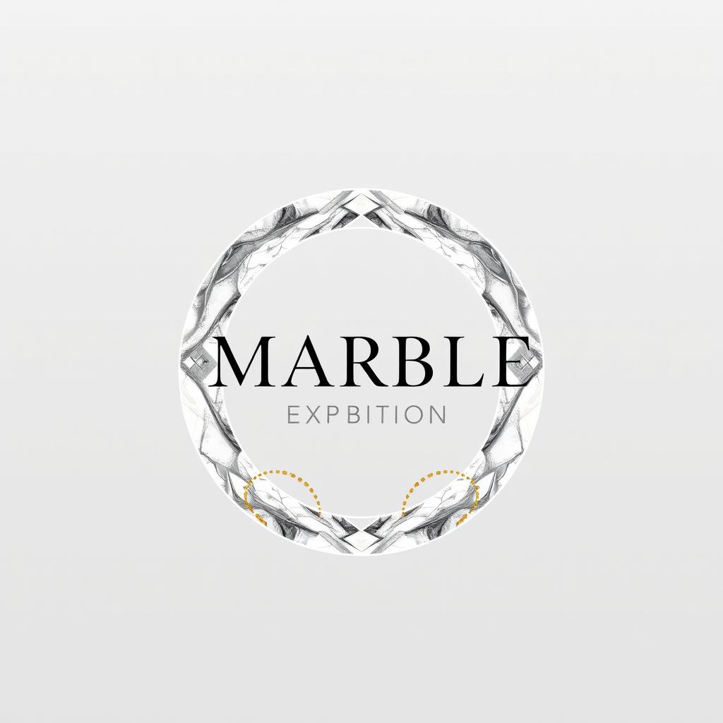 A logo design for a marble exhibition that embodies precision and creativity