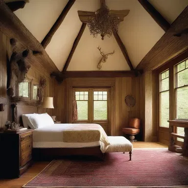 The spacious bedroom in the house was designed for someone who behaves like a Rip Van Winkle.