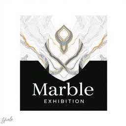 A logo design for a marble exhibition that embodies precision and creativity