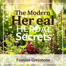 An inviting and calm book cover design titled 'The Modern Herbal Secrets' prominently displayed in bold and large font, centered at the top