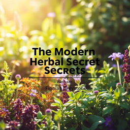 An inviting and calm book cover design titled 'The Modern Herbal Secrets' prominently displayed in bold and large font, centered at the top