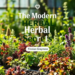 An inviting and calm book cover design titled 'The Modern Herbal Secrets' prominently displayed in bold and large font, centered at the top