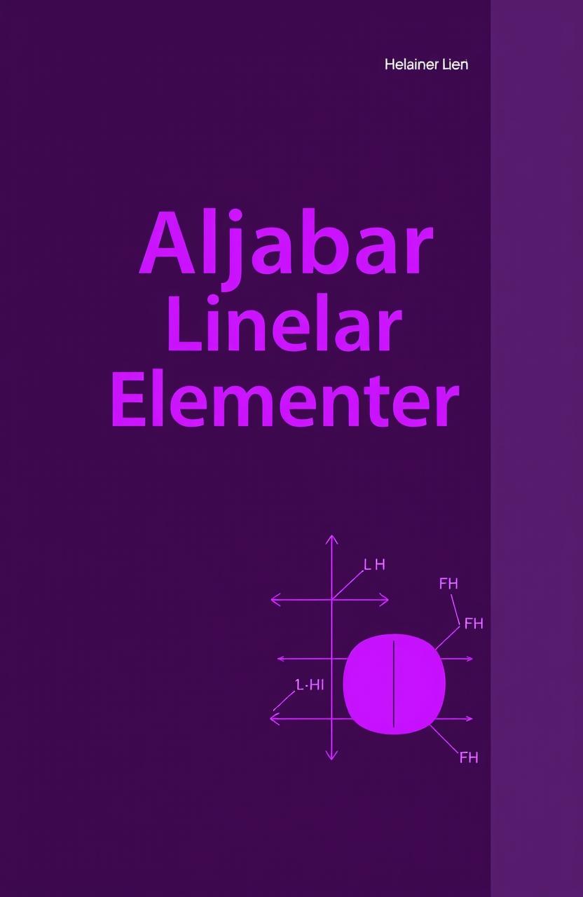 Book cover design for 'Aljabar Linear Elementer'