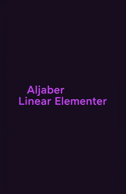 A book cover design for 'Aljabar Linear Elementer'