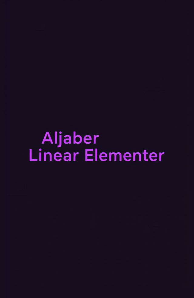 A book cover design for 'Aljabar Linear Elementer'