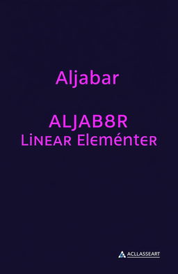 A book cover design for 'Aljabar Linear Elementer'