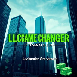 A realistic cityscape featuring tall skyscrapers that symbolize business success and growth, with a bold and large title at the center reading 'LLC GAME-CHANGER'