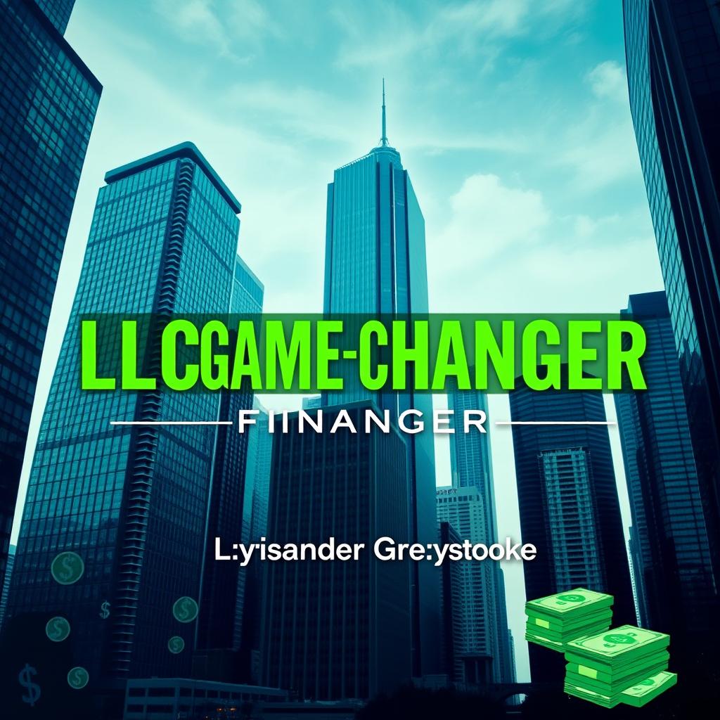 A realistic cityscape featuring tall skyscrapers that symbolize business success and growth, with a bold and large title at the center reading 'LLC GAME-CHANGER'