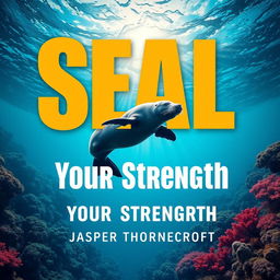 A flat book cover design titled 'SEAL-Your-Strength' in large, dynamic font prominently centered