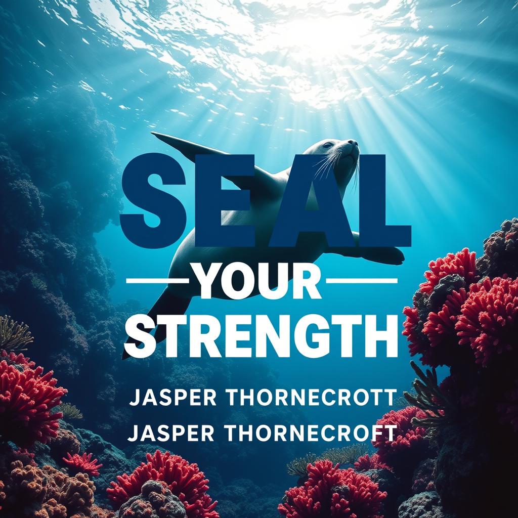 A flat book cover design featuring a bold, eye-catching title 'SEAL-Your-Strength' in large, dynamic font centrally positioned