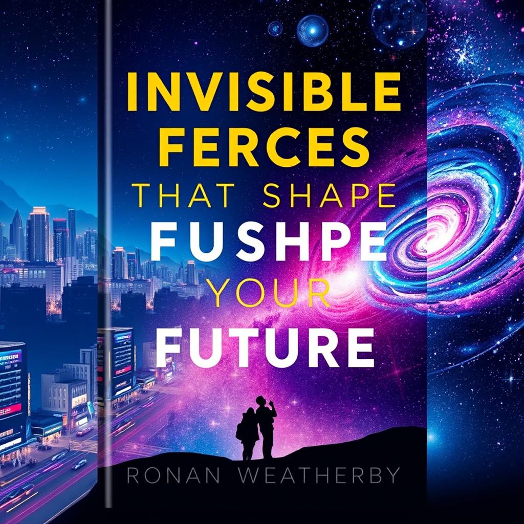 A book cover design titled 'Invisible Forces That Shape Your Future' by Ronan Weatherby