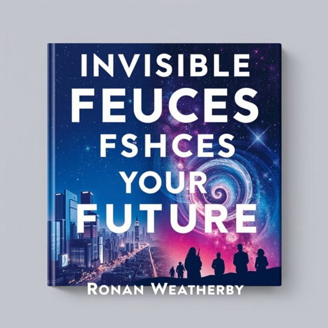 A flat book cover design titled 'Invisible Forces That Shape Your Future' by Ronan Weatherby