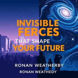 A flat book cover design featuring the title 'Invisible Forces That Shape Your Future' in bold, large font, clearly legible against the background