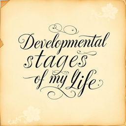 An artistic representation of the phrase 'Developmental stages of my life' in elegant calligraphy