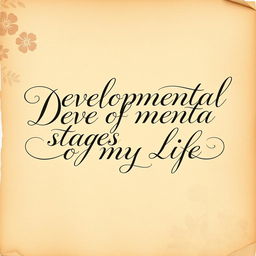 An artistic representation of the phrase 'Developmental stages of my life' in elegant calligraphy