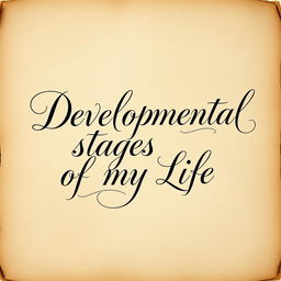 An artistic representation of the phrase 'Developmental stages of my life' in elegant calligraphy