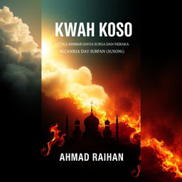 An A4 book cover design featuring the title "DAKWAH KOSONG: KETIKA MIMBAR HANYA BICARA SURGA DAN NERAKA" prominently at the top in large, bold sans-serif typography to capture attention