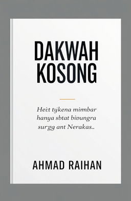 A modern minimalist book cover design in A4 size